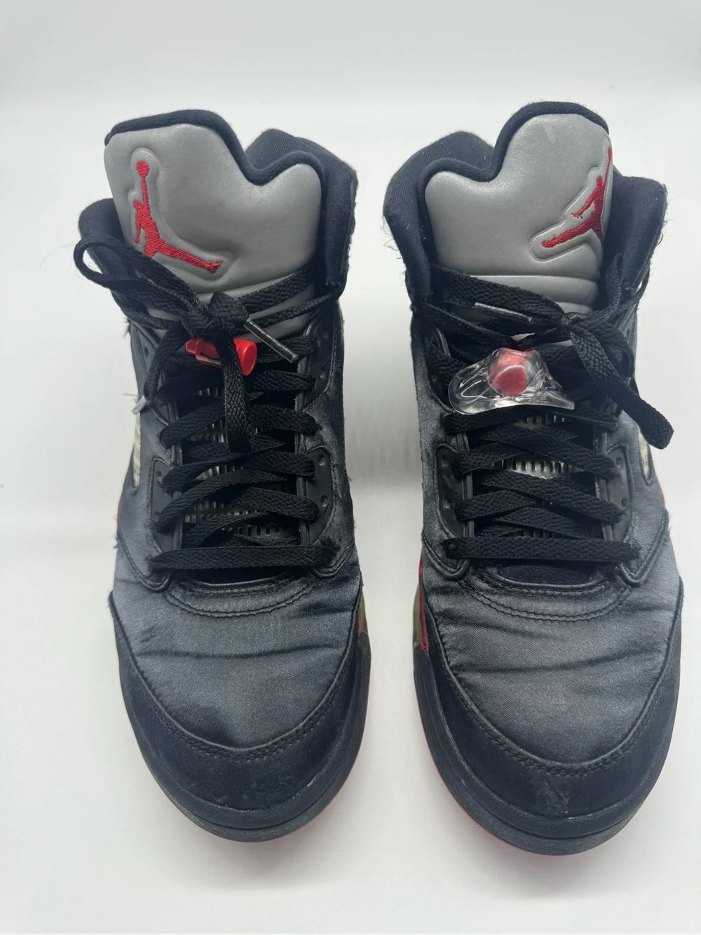 Nike Air Jordan Retro 5 Satin Bred Black Red 136027-006 Men’s 9.5  100% authenti